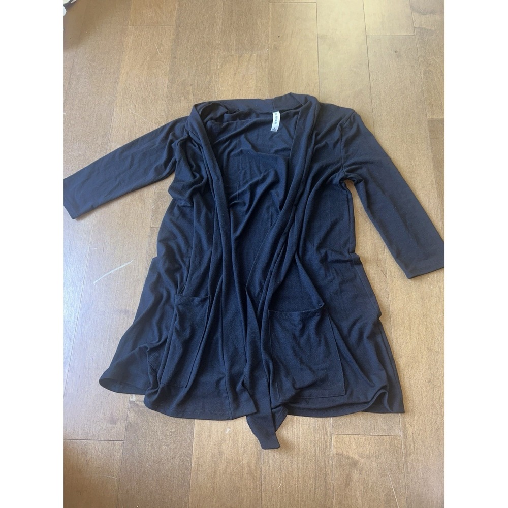 Zenana Premium Black Cardigan With Pockets Size Small